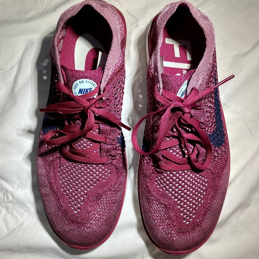 Nike Free RN Flyknit Maroon Women's Running Shoe - Size 10.5